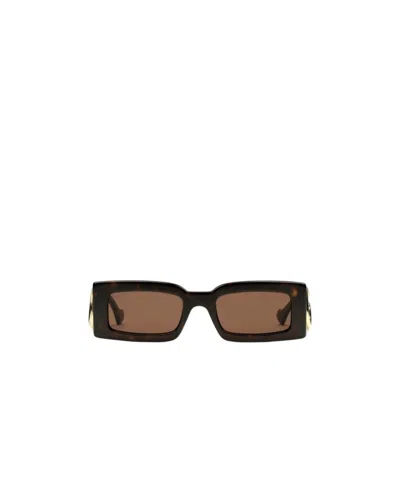 GUCCI DOUBLE G RECTANGLE-FRAME SUNGLASSES