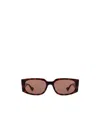 Gucci Double G Rectangle-frame Sunglasses In Brown