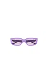 Gucci Double G Rectangle-frame Sunglasses In Purple