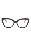 Gucci Double G Rectangular-frame Glasses In Black
