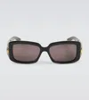 Gucci Double G Rectangular Sunglasses In Black