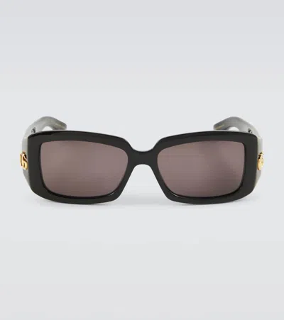 Gucci Double G Rectangular Sunglasses In Black