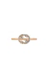 Gucci Interlocking G 18kt Gold Ring With Diamonds In Yellow