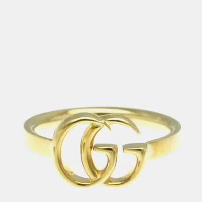 Pre-owned Gucci Double G Ring Yellow Gold 18k Fashion No Stone Band Ring Gold