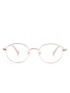 Gucci Double-g Round-frame Glasses In 粉色