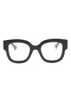 Gucci Double G Round-frame Glasses In Black
