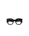 Gucci Double G Round-frame Glasses In Black