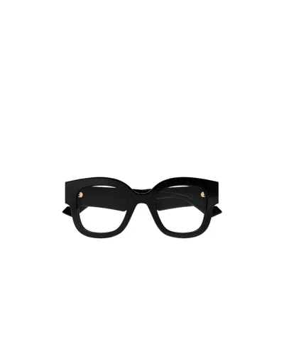 Gucci Double G Round-frame Glasses In Black