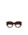 Gucci Double G Round-frame Glasses In Black