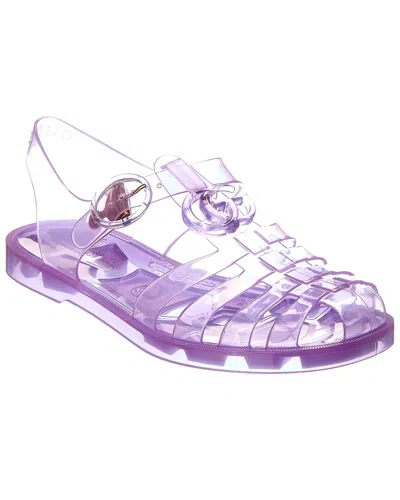 Gucci Double G Rubber Sandal In Purple