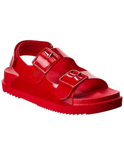 Gucci Double G Rubber Sandal In Red