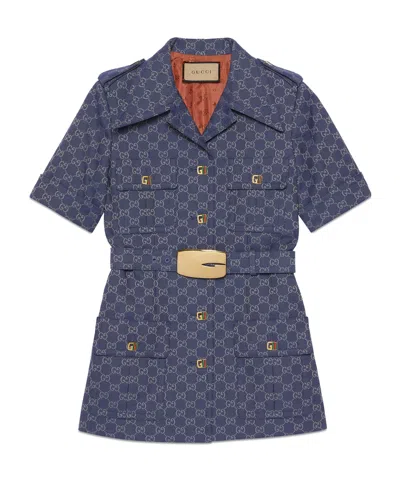 Gucci Double G Short-sleeve Shirt In Blue