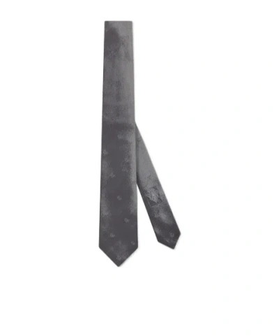 Gucci Double G Silk Jacquard Tie In Gray