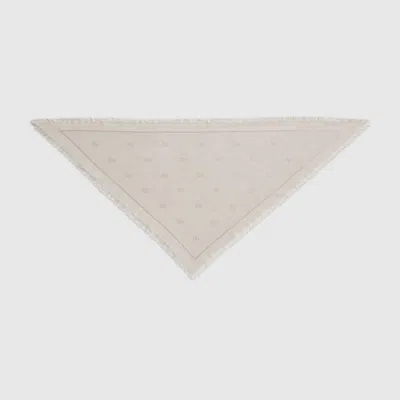 Gucci Double G Silk Wool Shawl In Grey