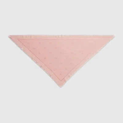 Gucci Double G Silk Wool Shawl In Pink