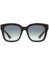 Gucci Double-g Square-frame Sunglasses In Black