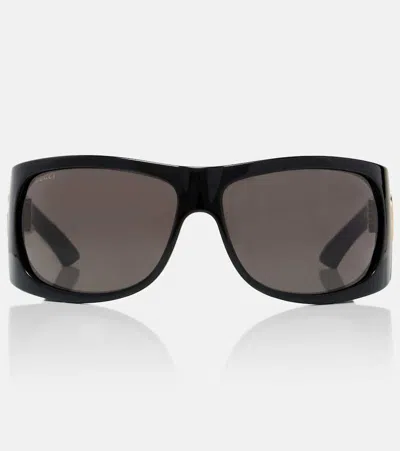 Gucci Double G Square Sunglasses In Black