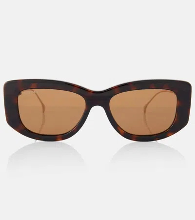 Gucci Double G Square Sunglasses In Brown