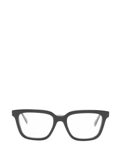 Gucci Double G Square-frame Glasses In Black
