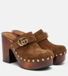 Gucci Damen-clog Mit Plateausohle Und Doppel G In Brown