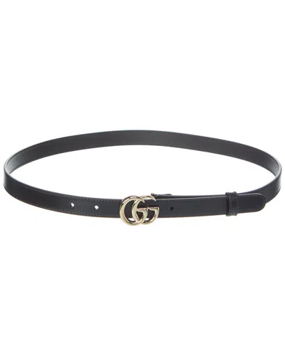 GUCCI GUCCI DOUBLE G THIN LEATHER BELT