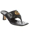 Gucci Quilted Leather Open Toe Mules With Spool Heel 8cm In Black