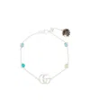 Gucci Gg Marmont Flower Sterling Silver Bracelet In Gray