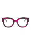 Gucci Double G Tortoiseshell Glasses In Purple