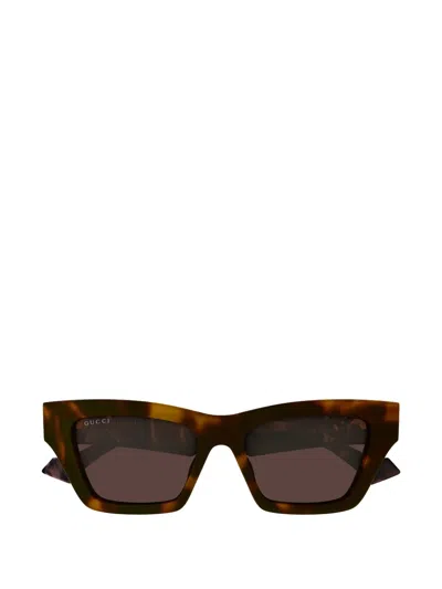 Gucci Double G Tortoise-shell Sunglasses In Brown