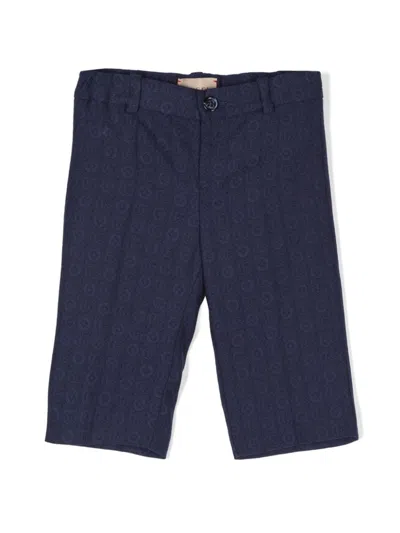 Gucci Babies' Double G Trousers In 蓝色