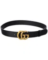 Gucci Leather Adjustable Belt Gold-tone Buckle