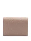 Gucci Gg Emblem Mini Wallet In Neutrals