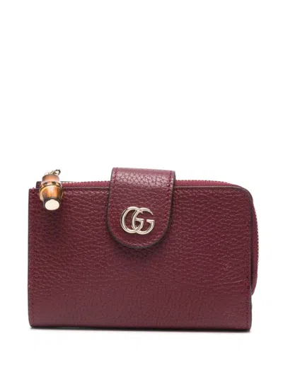 Gucci Portemonnaie Mit Gg-logo In Red