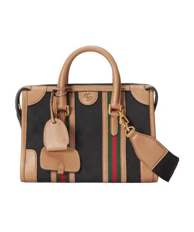 Gucci Double G Web-stripe Tote Bag In Black