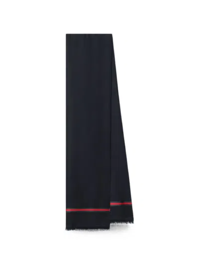 Gucci Double G Web-stripe Jacquard Scarf In Metallic