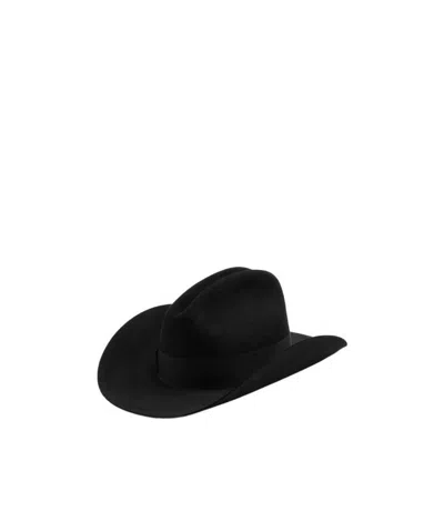 Gucci Logo Embroidered Fedora Hat In Black