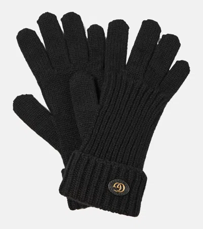 Gucci Wool And Cashmere Gloves With Double G In Black