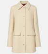 Gucci Womens White Caban Long-sleeve Textured-wool Coat In White