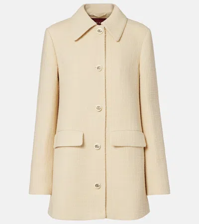 GUCCI DOUBLE G WOOL-BLEND TWEED COAT