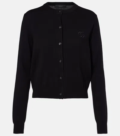 Gucci Double G Wool Cardigan In Black