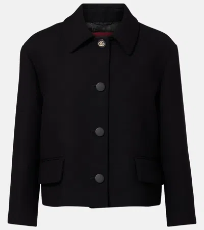 Gucci Double G Wool Jacket In Black