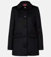 Gucci Wool Coat With Horsebit Buttons In Black
