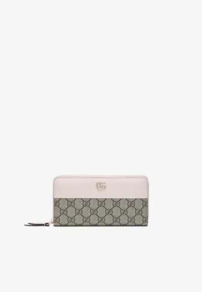 Gucci Double G Zip-around Wallet In Multi