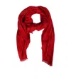 Gucci Double Gg Logo Scarf In Red