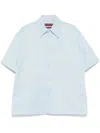 Gucci Mens Gg Monogram Relaxed Cotton Shirt Baby Blue In Blue