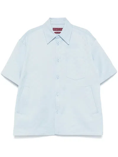 GUCCI `DOUBLE GG` OVERSIZE FIT WORK SHIRT