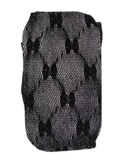 Pre-owned Gucci Double Gg Print Tights W/tags In Black