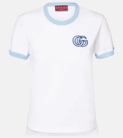 Gucci Double G Cotton Jersey T-shirt In White