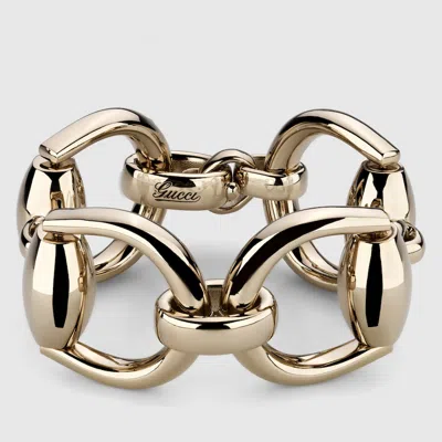 Gucci Double Horsebit Bracelet In Gold-toned Metal