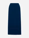Gucci Women Double Layer Midi Skirt In Blue